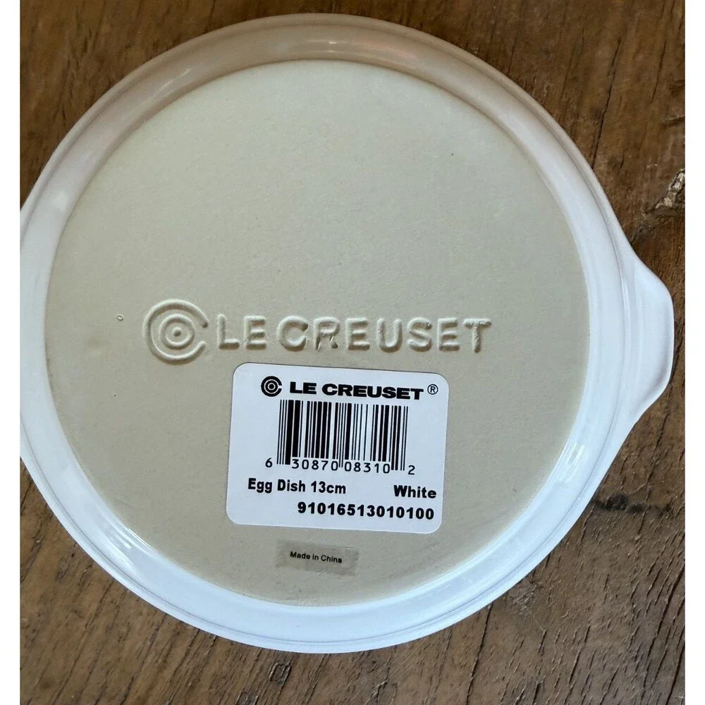 Le Creuset Stoneware 7oz 13 cm Crème Brulee Egg Dish White NEW NWT
